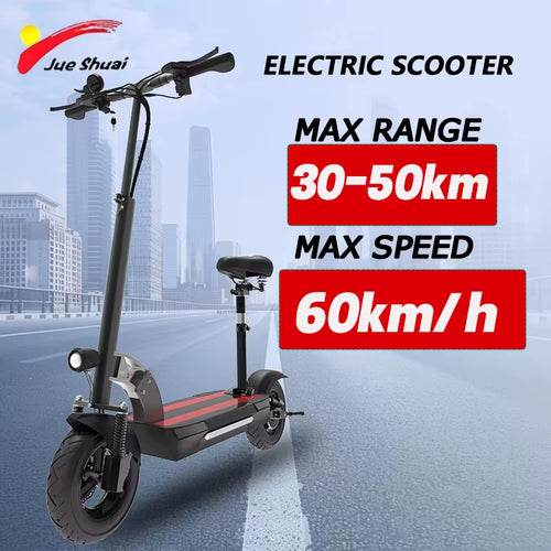 1200W Rear Motor Electric Scooter 55KM/H Max Speed E-Scooter for Adult 10'' Pneumatic Tyres Trottinettes Électriques Disc Brake