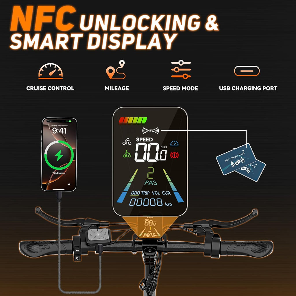 Off Road Electric Scooter for Adults, 3000W Dual Motors, up to 35 MPH & 70 Miles Range, 48V 20Ah Battery, 11" All-Terrain Tires, NFC Unlock, Foldable Fast E-Scooter, Dual Suspension for Commuting