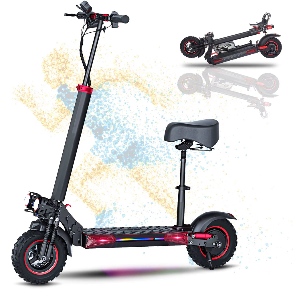 J11PLUS/J11MAX/J01 1200/800W Off-Road Electric Scooter with Seat, 1-Year Quality Guarantee Foldable Commuting E-Scooter