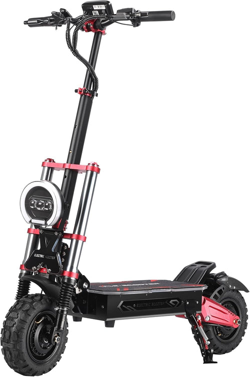 Adults Electric Scooter 6000W Dual Motor up to 55 Mph, 80 Miles Range，Fast Sport Electric Scooter 11" All Terrain Tires 800Lbs Max Load with Detachable Seat，Folding