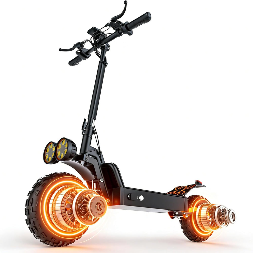 Off Road Electric Scooter for Adults, 3000W Dual Motors, up to 35 MPH & 70 Miles Range, 48V 20Ah Battery, 11" All-Terrain Tires, NFC Unlock, Foldable Fast E-Scooter, Dual Suspension for Commuting