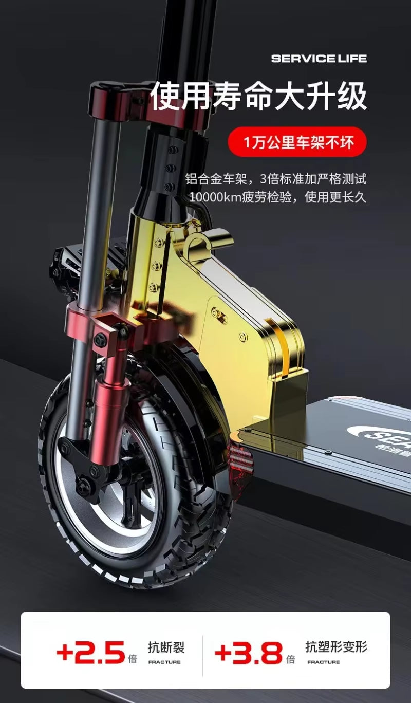 Foldable Electric Scooter 1000W Motor 28.6AH Dattery Urban 10-Inch Tire Mountain Electric Scooter Off-Road Electric Scooter