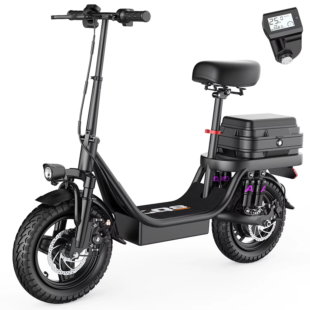 Electric Scooter for Adults, 500W Peak Motor, 48V 17.5Ah Battery,300Lbs Max Load,Foldable Commuting Scooter with Adjustable Seat