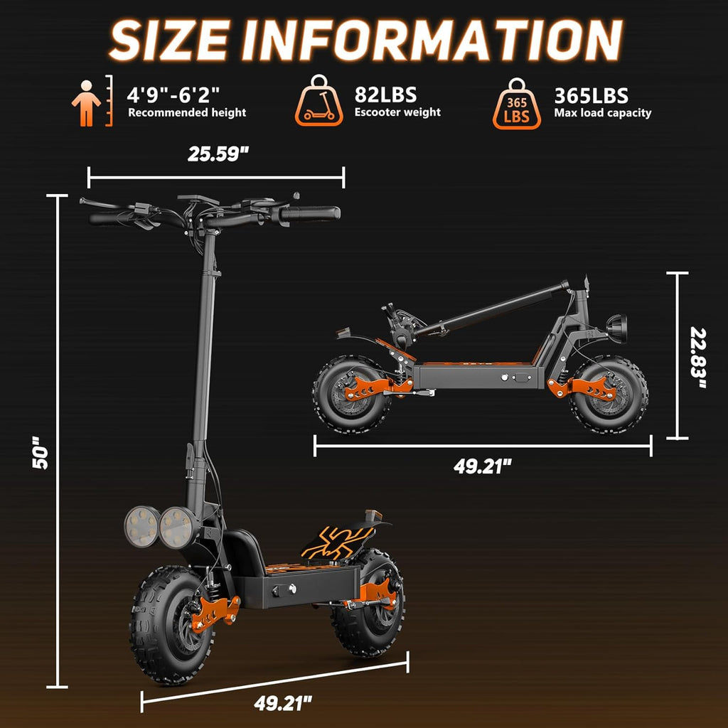 Off Road Electric Scooter for Adults, 3000W Dual Motors, up to 35 MPH & 70 Miles Range, 48V 20Ah Battery, 11" All-Terrain Tires, NFC Unlock, Foldable Fast E-Scooter, Dual Suspension for Commuting
